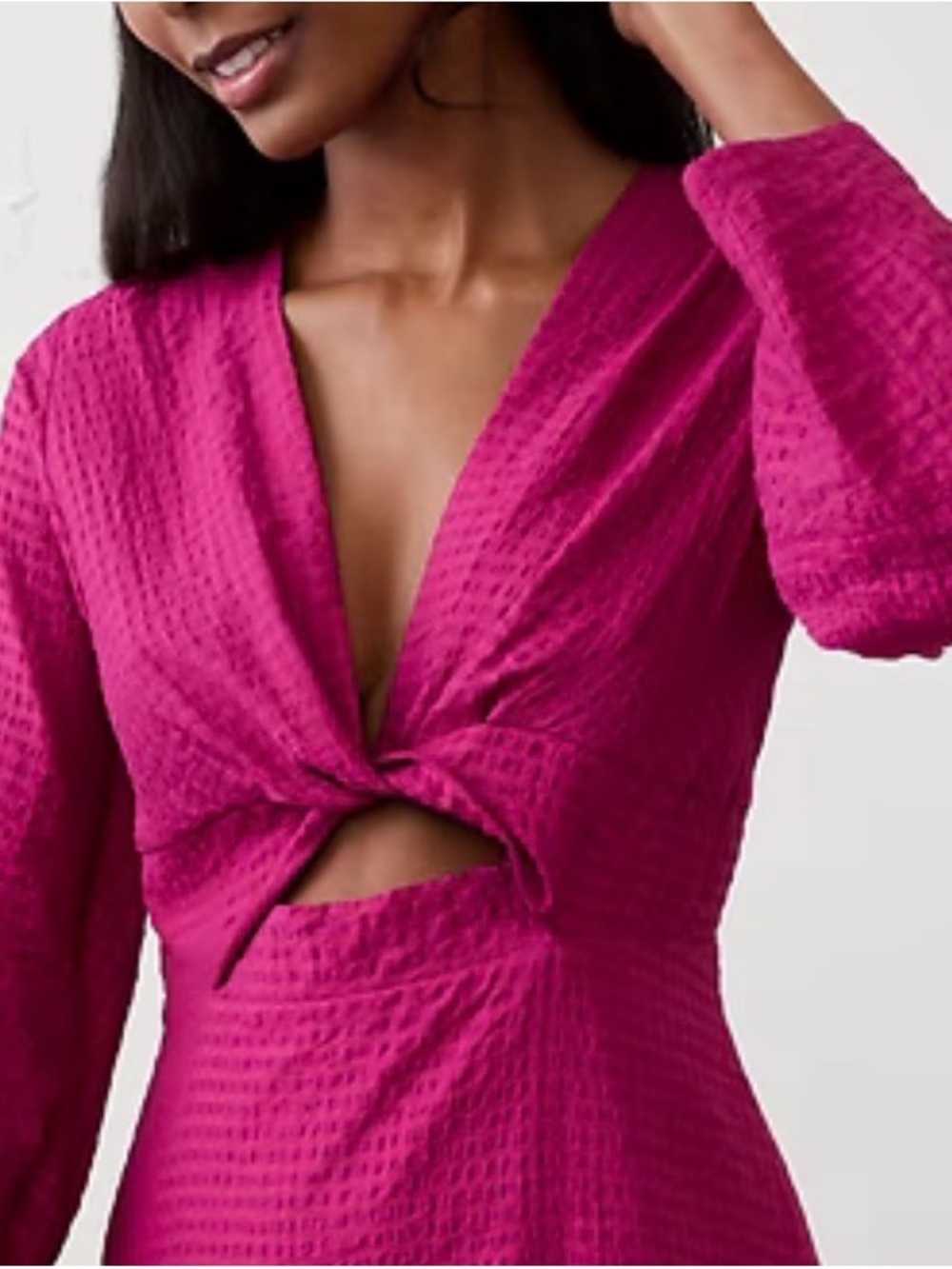 Banana Republic Textured Magenta Dress NWT - Picture 3 of 5
